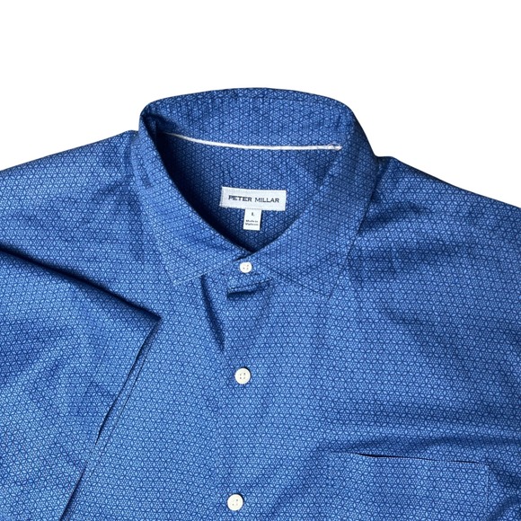 Peter Millar Other - Peter Millar Royal Blue Micro-Pattern Cotton Button-Down Shirt